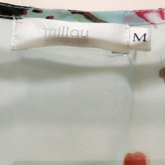 Millau Cherry Blossom Chiffon Flowy Wrap Skirt Dress - Picture 4 of 4